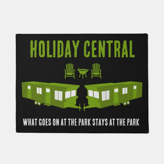 Statische Caravan Home Cadeau Deurmat (Voorkant)