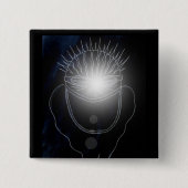 Statische elektriciteit vierkante button 5,1 cm (Voorkant)
