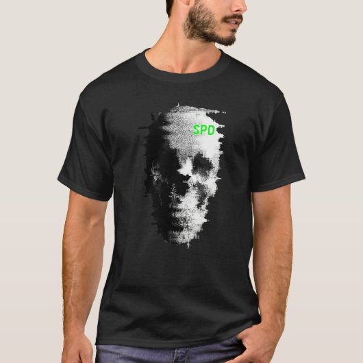 Statische Glitch Geest Schedel TV T-shirt (Voorkant)