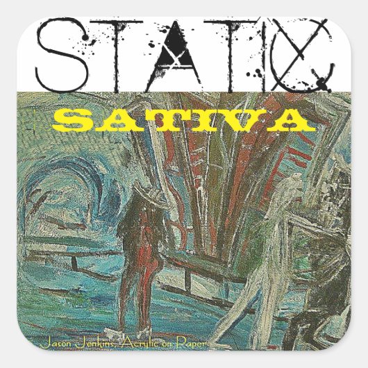 STATISCHE SATIVA VIERKANTE STICKER (Voorkant)