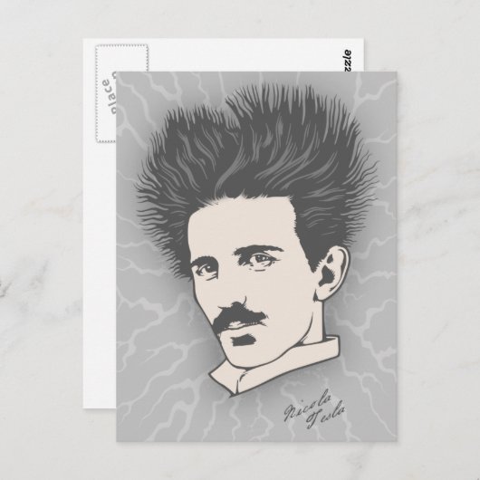 Statische Tesla Briefkaart (Voorkant / Achterkant)