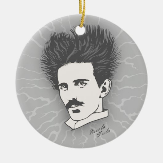 Statische Tesla Keramisch Ornament (Voorkant)
