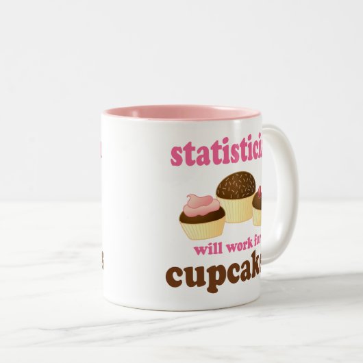 Statisticus (Funny) Gift Tweekleurige Koffiemok (Voorkant rechts)
