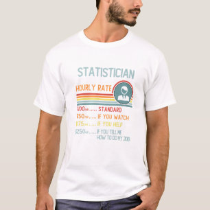 Statistiek Uurtarief T Shirt Retro Functie P