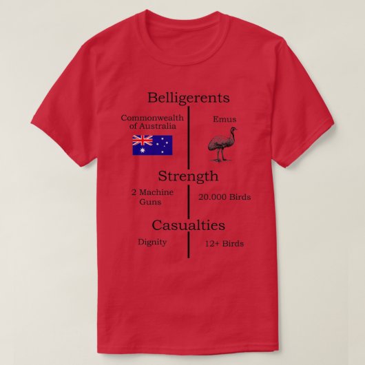 Statistiek van de Grote Emu-oorlog T-shirt (Design voorkant)