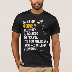Statistieken bijenhoning plant bloemen imker t-shirt