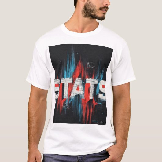 Statistieken Glitch Data Kunst T-shirt (Voorkant)