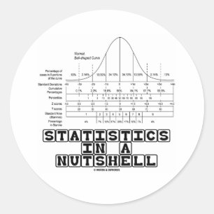 Statistieken in een Nutshell (Stats Cheat Sheet) Ronde Sticker