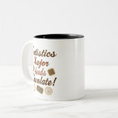 Statistieken met grote chocolade tweekleurige koffiemok (Voorkant links)