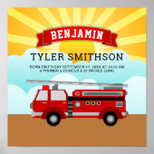 Statistieken over de geboorte van brandweerautobab poster (Voorkant)