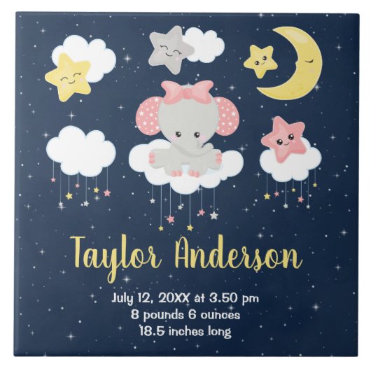 Statistieken over de geboorte van Elephant Pink en Tegeltje (Voorkant)