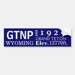 Statistieken van het nationale park Grand Teton Bumpersticker