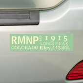 Statistieken van het nationale park Rocky Mountain Bumpersticker (Op auto)