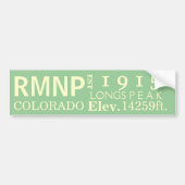 Statistieken van het nationale park Rocky Mountain Bumpersticker (Voorkant)