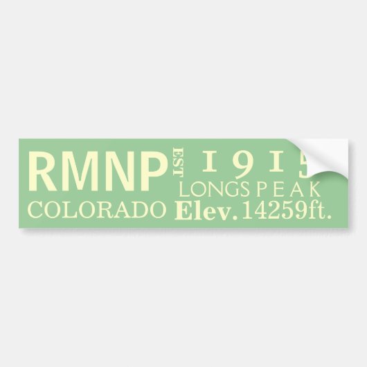 Statistieken van het nationale park Rocky Mountain Bumpersticker (Voorkant)