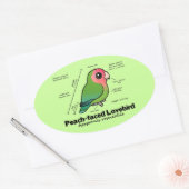 Statistieken van peach-face Lovebird Ovale Sticker (Envelop)