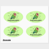 Statistieken van peach-face Lovebird Ovale Sticker (Vel)