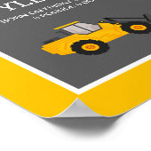 Statistieken voor graafmachine dumptruck bouw baby poster (Hoek)