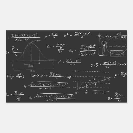 Statistisch bord rechthoekige sticker (Voorkant)