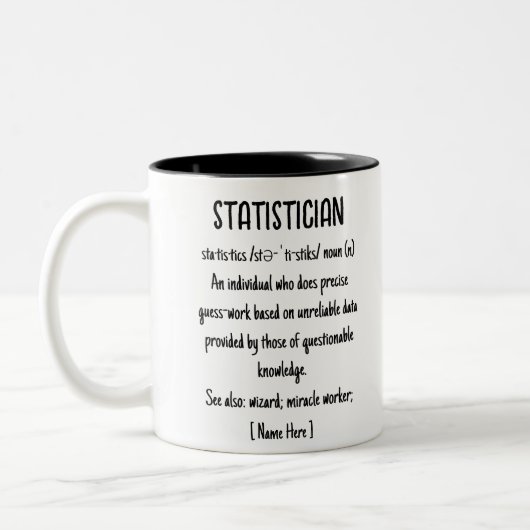 Statistisch Definitie Grappig Custom Gift Tweekleurige Koffiemok (Links)