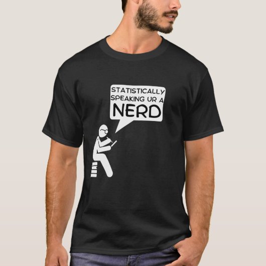 Statistisch gesproken ontwerp van de Nerd-Cartoon T-shirt (Voorkant)
