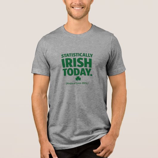 Statistisch Iers - St. Patrick's Dag Tri-Blend Shirt (Voorkant)