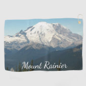 Statistisch Mount Rainier Landschap Golfhanddoek (Horizontaal)