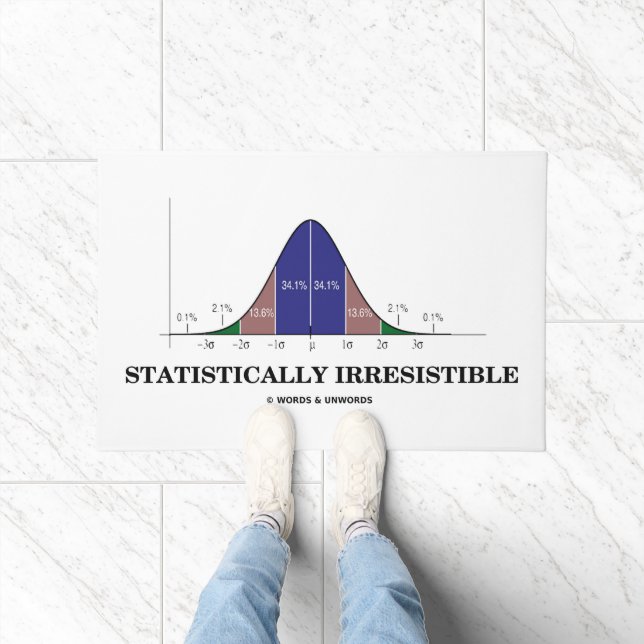 Statistisch onweerstaanbare Bell Curve Stats Humor Deurmat (Binnen)