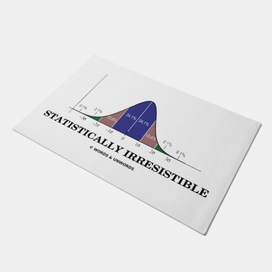 Statistisch onweerstaanbare Bell Curve Stats Humor Deurmat (Schuin)