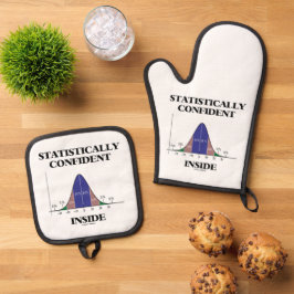 Statistisch vertrouwelijke Humor van de Bell Curve Ovenwant & Pannenlap Set