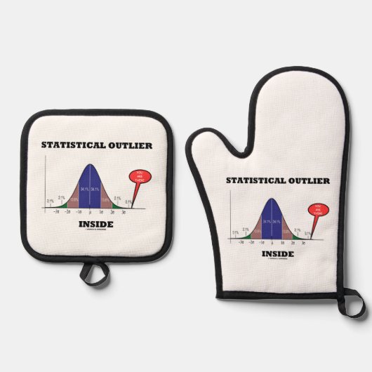 Statistische buitenbeentje binnenin je bent er Hum Ovenwant & Pannenlap Set (Voorkant)