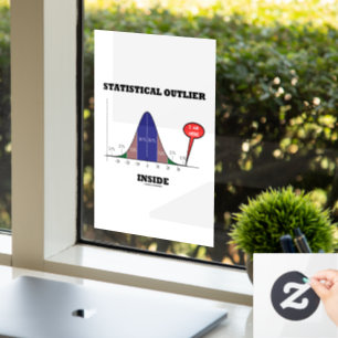 Statistische buitenste Humor van de Bell Curve Raamsticker