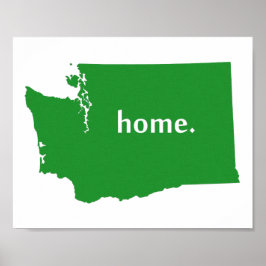 Statistische kaart voor thuissilhouette Washington Poster