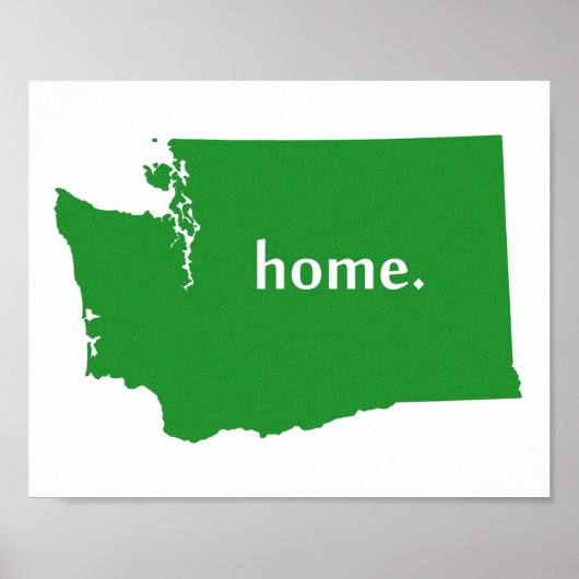 Statistische kaart voor thuissilhouette Washington Poster (Voorkant)