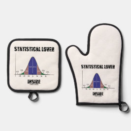 Statistische minnaar binnen belcurve nerd humor ovenwant & pannenlap set