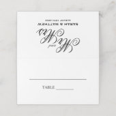 Statistische scripttypografie Mr. & Mrs bruiloft Plaatskaartje (Buitenkant ongevouwen)
