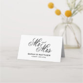 Statistische scripttypografie Mr. & Mrs bruiloft Plaatskaartje (Achterkant)