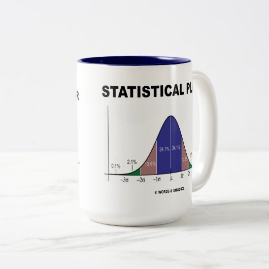 Statistische speler (Bell Curve Attitude) Tweekleurige Koffiemok (Voorkant rechts)