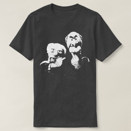 Statler en Waldorf middelvinger T-shirt (Design voorkant)