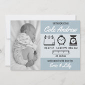 Stats Baby Announement Aankondiging (Voorkant)