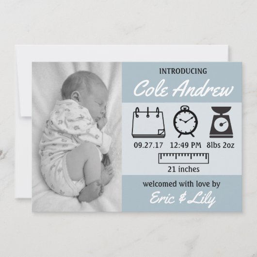 Stats Baby Announement Aankondiging (Voorkant)