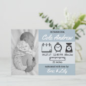 Stats Baby Announement Aankondiging (Staand voorkant)