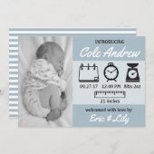 Stats Baby Announement Aankondiging (Voorkant / Achterkant)