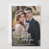 Stattige elegante foto bruiloft dank u bedankkaart (Voorkant)