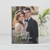 Stattige elegante foto bruiloft dank u bedankkaart (Staand voorkant)