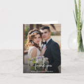 Stattige elegante foto bruiloft dank u bedankkaart (Voorkant)