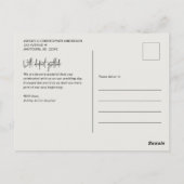 Stattige elegante foto bruiloft dank u briefkaart (Achterkant)