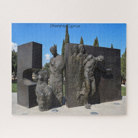 Statue Dherynia Cyprus. Jigzaag Puzzle Legpuzzel (Horizontaal)