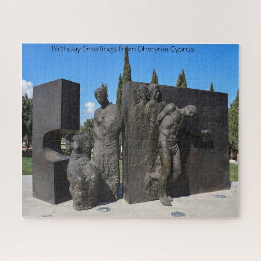 Statue Dherynia Cyprus. Jigzaag Puzzle Legpuzzel (Horizontaal)