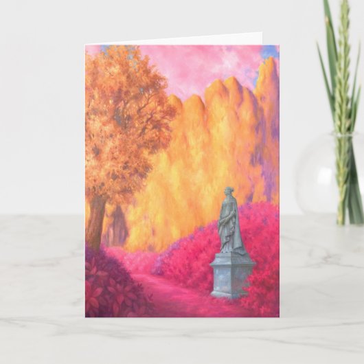 "Statue in a Garden." Greeting Card Kaart (Voorkant)